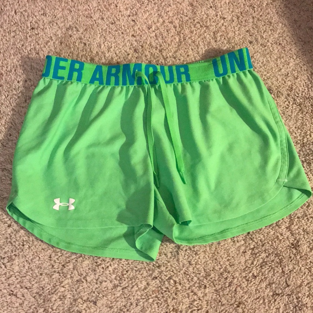 Green under armour shorts